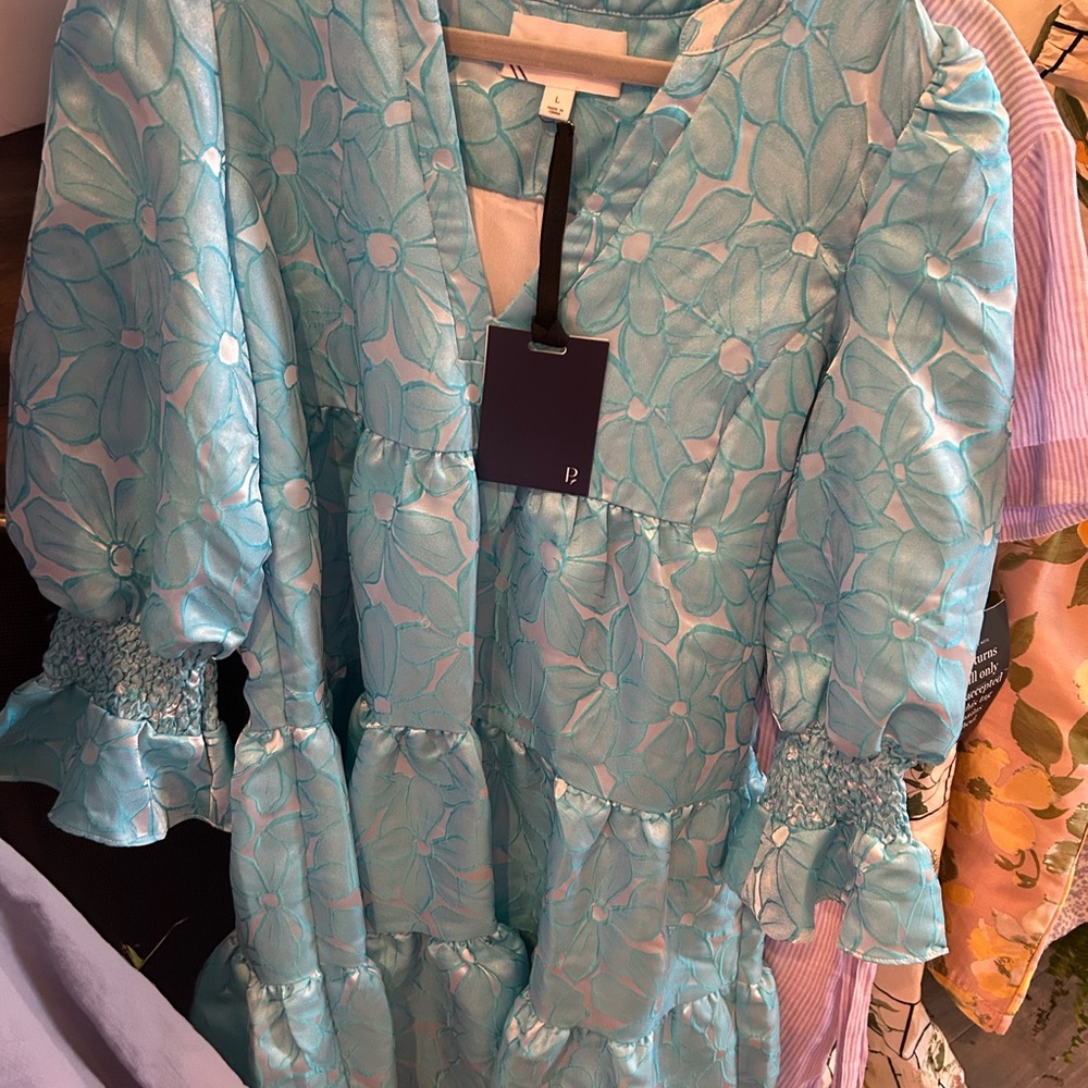 Pomander Place Turquoise Floral Dress
